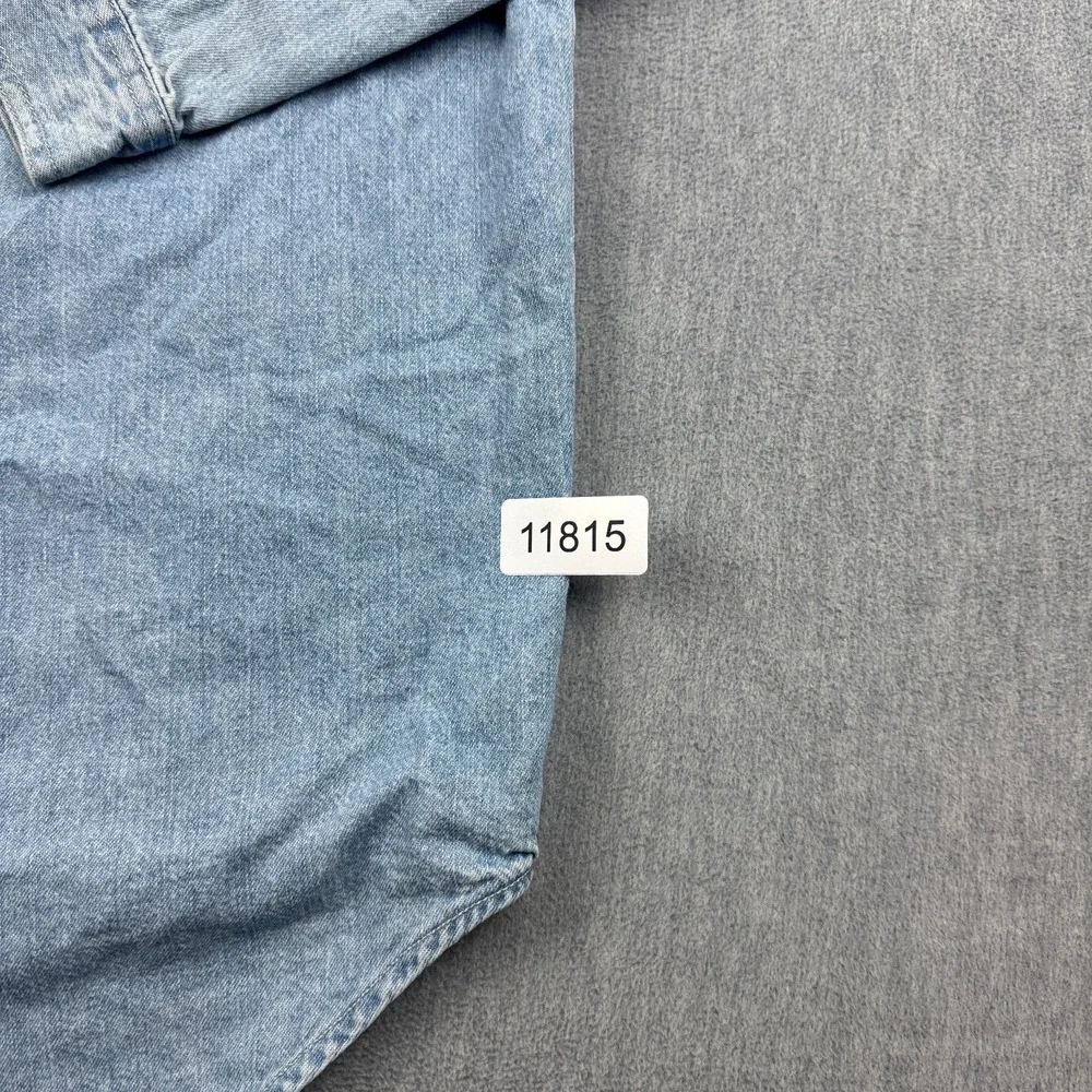 Vintage Levis‎ Shirt Mens Large Blue Denim Button Up Cotton Long Sleeve Western